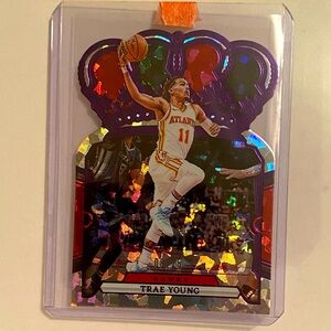 Trae Young SSP Purple Crystal Crown Royale Die Cut